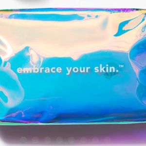 TULA blue holographic cosmetic bag